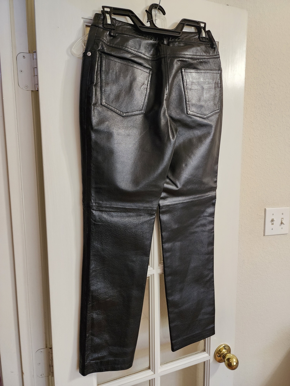 Newport News Jeanology Vintage Y2K Leather Pants Black 2P E6278 - Picture 5 of 13